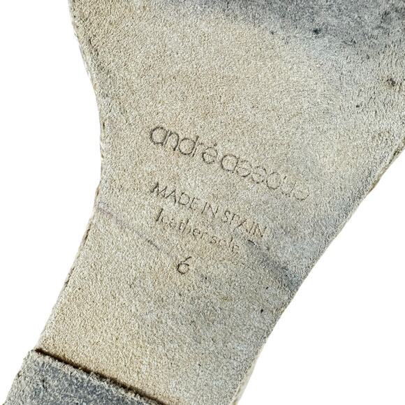 Andre Assous Josie Silver Strappy Slip-On Espadrille Wedge Heels Sandals Size 6 - Picture 5 of 6